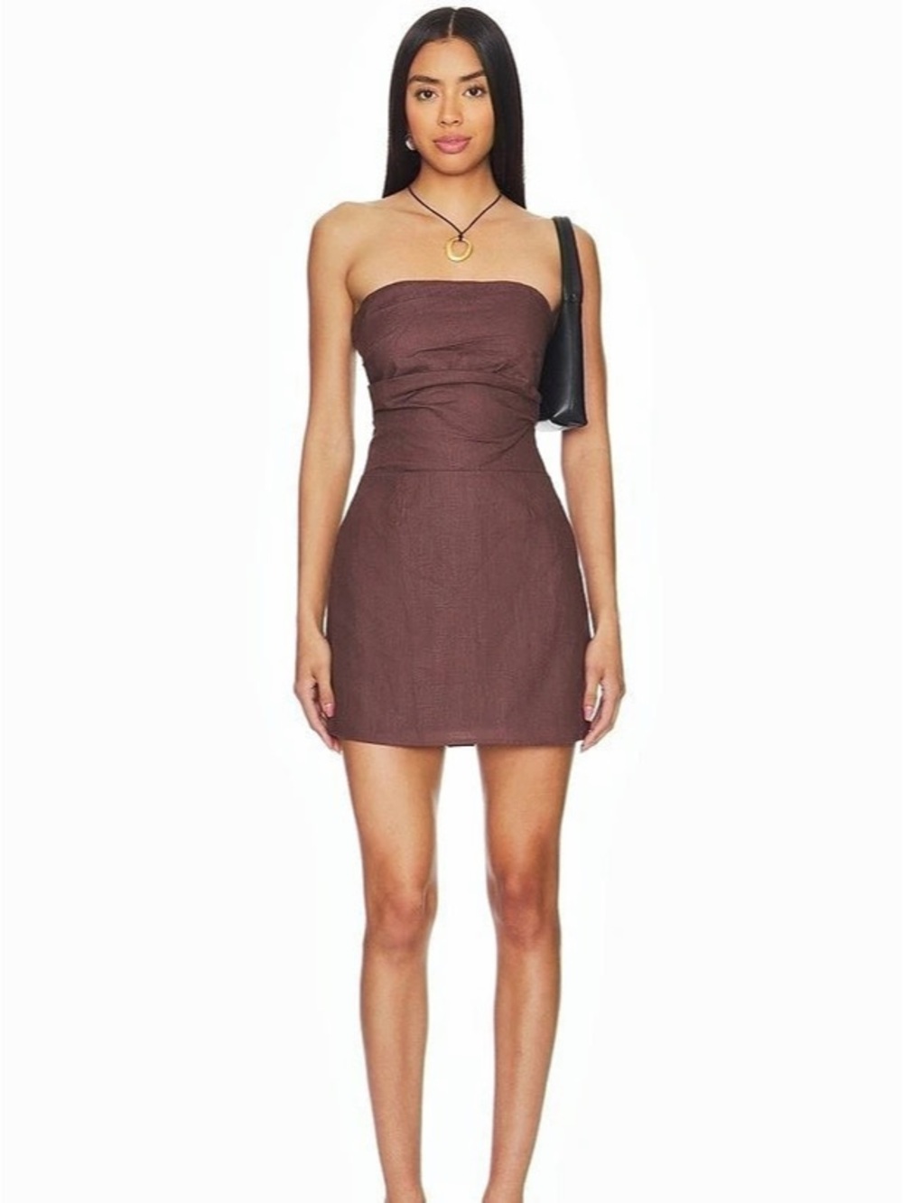 SNDYS Rimini Dress Mini Dress in Brown Size Small Like New